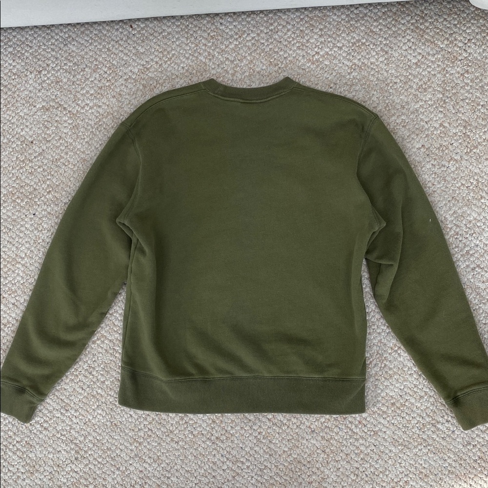 GAP Olive Crewneck Sweatshirt with Yellow Logo - Picture 2 of 3